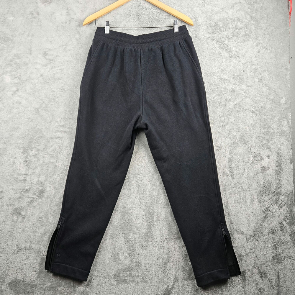 Athleta Cozy Karma M Black High Rise Zip Ankle Jogger Pants Athleisure Travel - Picture 3 of 11